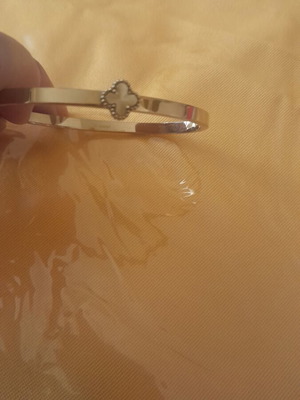 Handcuff bracelet like new, gold color, steel