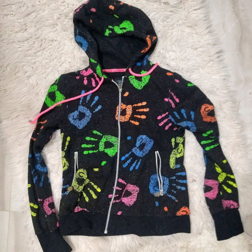 Cyberdog Psychedelic hoodie jacket medium like new, fluo