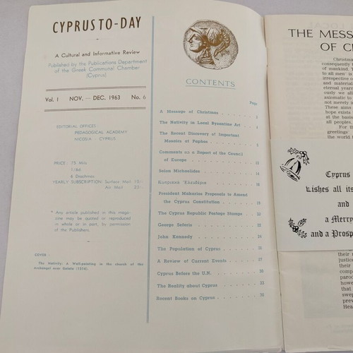 Cyprus To-Day magazines used, pack of 3, 1963 issues