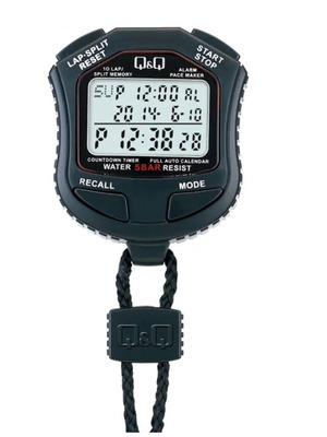 Q&Q Stop Watch new with alarm and waterproof