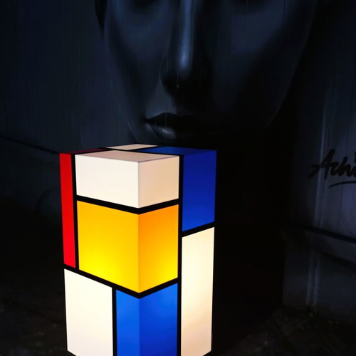 Floor Lamp Homage to Mondrian LED New, Premium Plexiglass Design