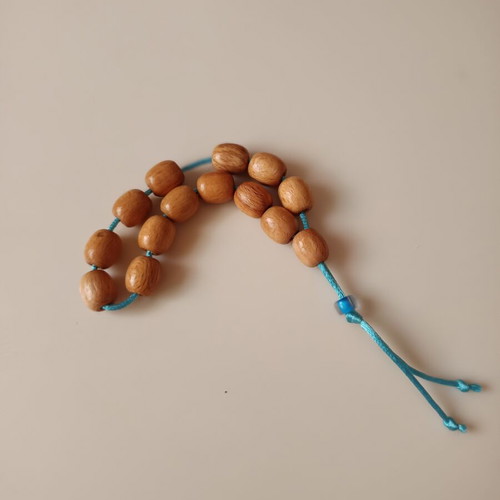 Handmade Begleri Worry Beads from Natural Beech Wood, 13+1 Beads