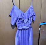 Satin-type lilac dress wrap style like new with belt