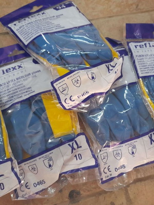 Γάντια λάτεξ κουζίνας καινούργια, πακέτο 5 τεμαχίων