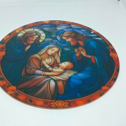 Acrylic Decorative Disc Nativity Scene 15cm like new