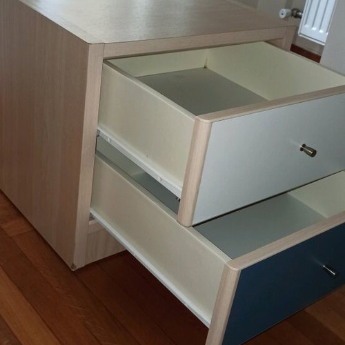 Neoset nightstand used with 2 drawers made of beech wood
