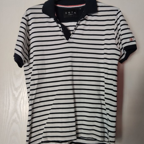 Striped men's shirt with collar and buttons like new, size M
