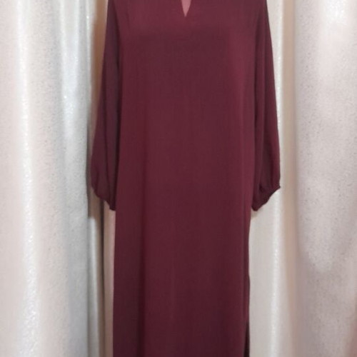 Passager burgundy maxi dress, oversized tunic style, XL