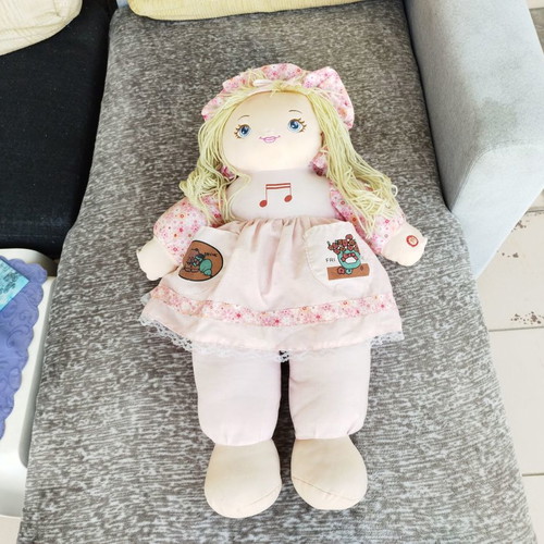 Cloth large talking doll 65cm used