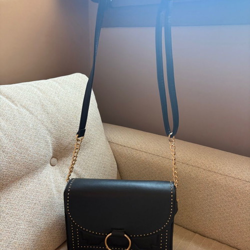 Black crossbody women's bag like new with gold details