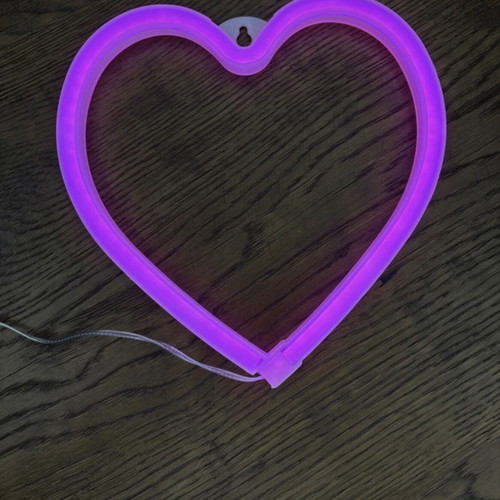 Decorative LED Neon Heart Light like new, pink/fuchsia