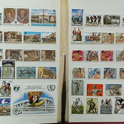 HELLAS1978 TO 1989 THE FIRST SERIES OF 1989 ALL SERIES OF STAMPS CONTINUOUS
