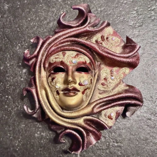 Venetian Carnival Mask Deco like new with stamp of authenticity