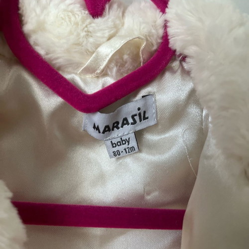 Fur coat used, thin cream for 12-month-old child