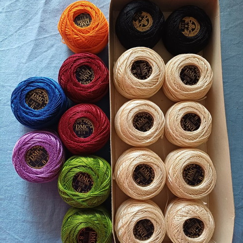 DMC Coton Perlé embroidery threads new set of 17 skeins