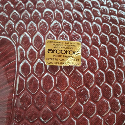 Glass fish-shaped platter Arcoroс new, vintage