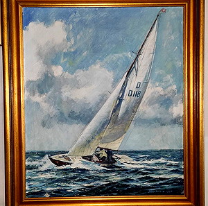 Πίνακας Έργο Τέχνης - Soren Brunoe - Ιστιοπλοϊκό 0,58x0,68