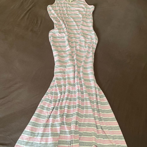 Women's long maxi dress with lace back used pink