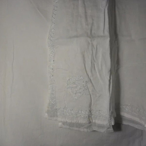 White beach dress like new with embroidery and sequins