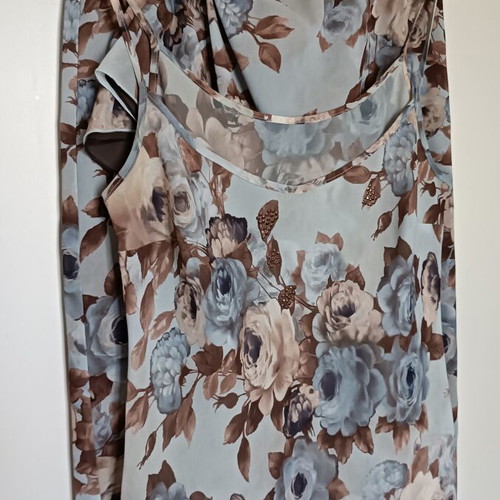 Vintage floral wrap skirt and top set, size M/L