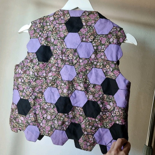 Patchwork cotton vest like new, fits XS/S