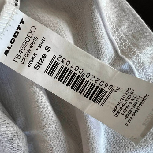 Alcott white t-shirt with print and satin bow new, size S
