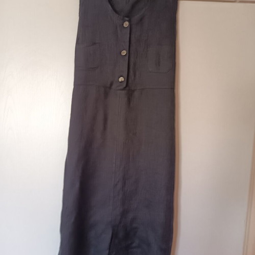 Black linen sleeveless dress size 52, like new