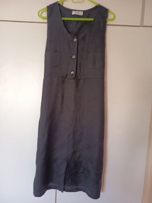 Black linen sleeveless dress size 52, like new