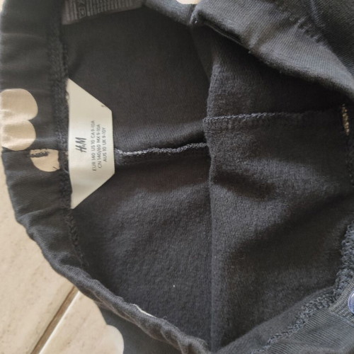 H&M girls' leggings with lining 140 cm, like new, black and white
