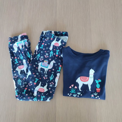 GAP pajamas 100% cotton for 4-year-old toddler like new, blue with llama pattern