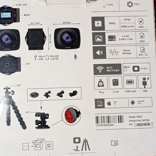 Acme VR30 Full HD 360 Degree Camera new