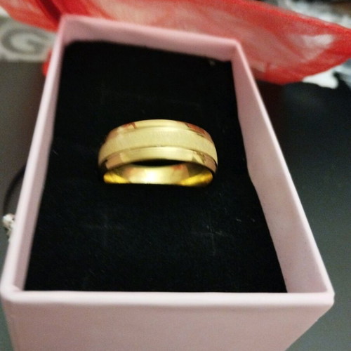 Men's ring style wedding band gold plated size 11 new