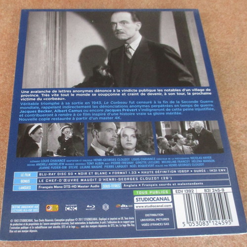 Le Corbeau Blu-ray StudioCanal like new, French edition with subtitles