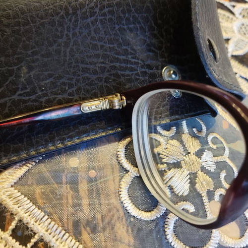 Carven eyeglasses used, round retro style, brown bronze color with case