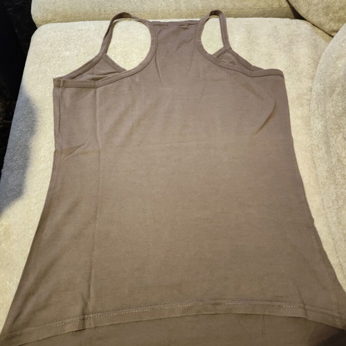 Cotton tank top used, size Medium, brown