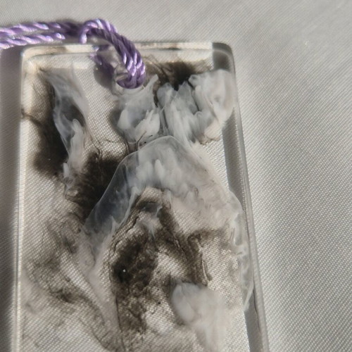 Handmade bookmark from white and black resin like new