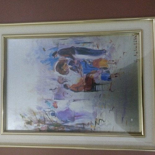 Painting by Spyros Diakoumakos like new, 44x39 with frame