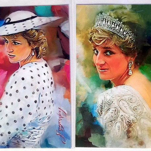 Princess Diana art cards pack of 2, new
