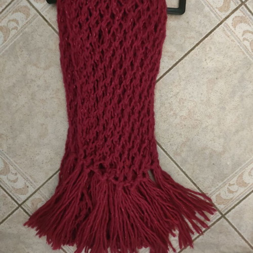 Knitted scarf used color magenta