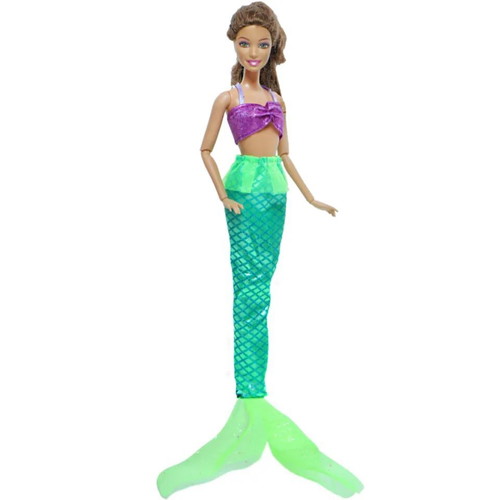 Mermaid Queen Doll Dress 29cm new, green tail and purple bust