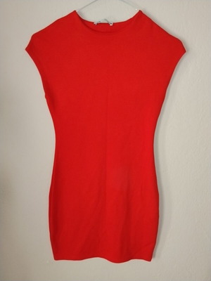 Zara mini bodycon dress like new, red, size S