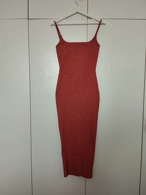 Dress new small medium terracotta with corset and square neckline