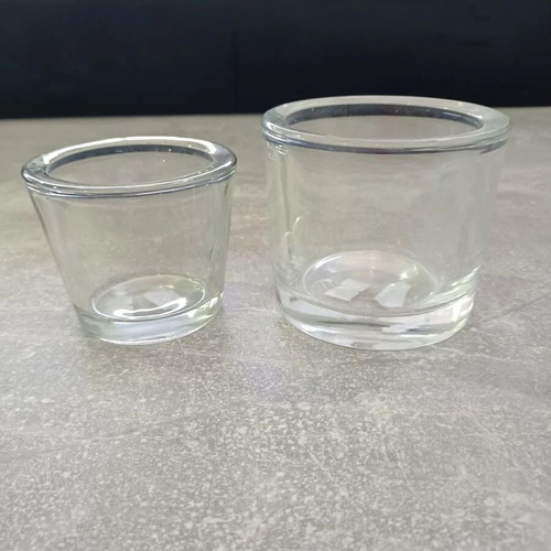 Glass Candle Holders Set of 2 for Thick Tealight, Like New