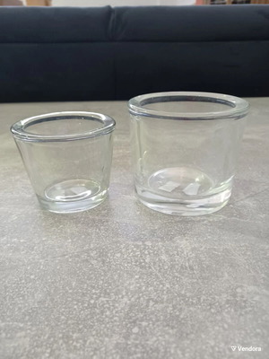 Glass Candle Holders Set of 2 for Thick Tealight, Like New