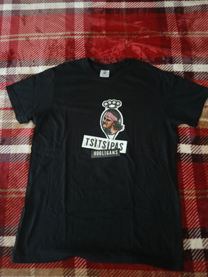 T-shirt with Tsitsipas design size M new, black