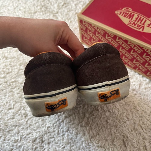 Vans slip on brown suede polka dot shoes used, size 40.5