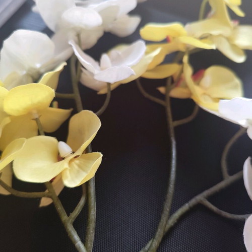Artificial orchid flowers used, pack of 4, plastic