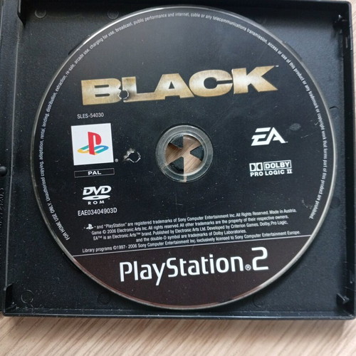 Black PlayStation 2 game used, disc only