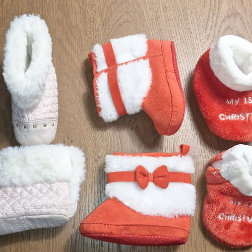 Baby booties set of 3 pairs used