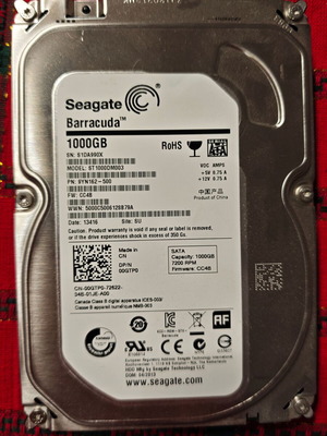 Seagate Barracuda 1TB HDD used, 88% health
